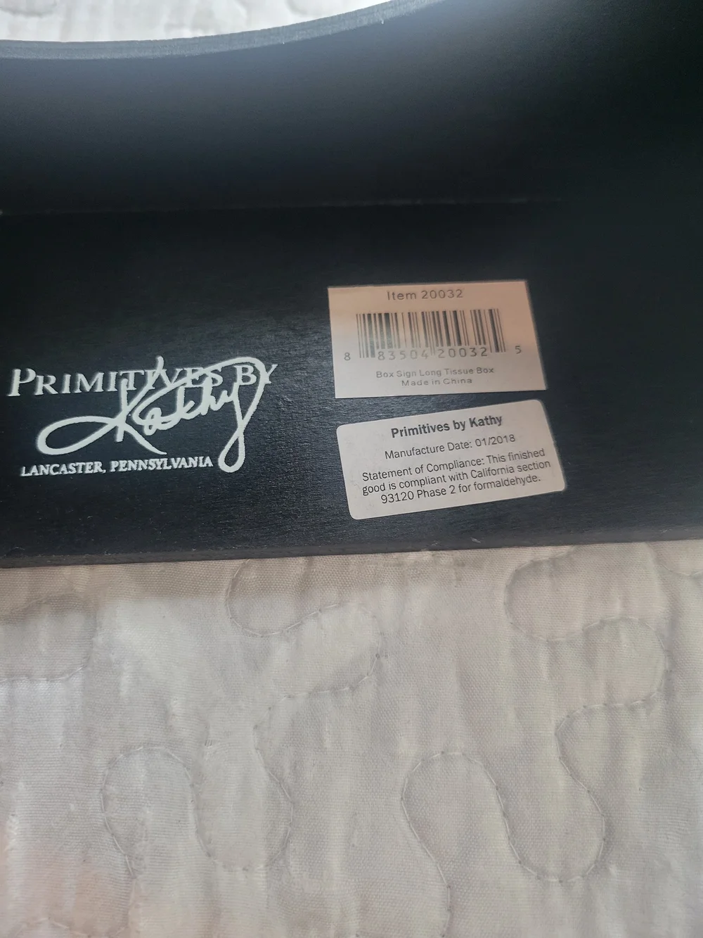 Primitives by Kathy Black Wooden 'God Bless You' Tissue Box Cover